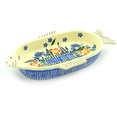 Polish Pottery Fish Shaped Platter 8&quot;