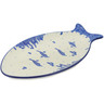 Polish Pottery Fish Shaped Platter 9&quot; Beach Waves