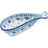 Polish Pottery Fish Shaped Platter 9&quot; Blue Grapevine