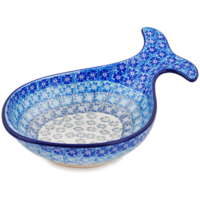 Polish Pottery Fish Shaped Platter 9&quot; Blue-tiful Day UNIKAT