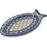 Polish Pottery Fish Shaped Platter 9&quot; Primrose Trellis
