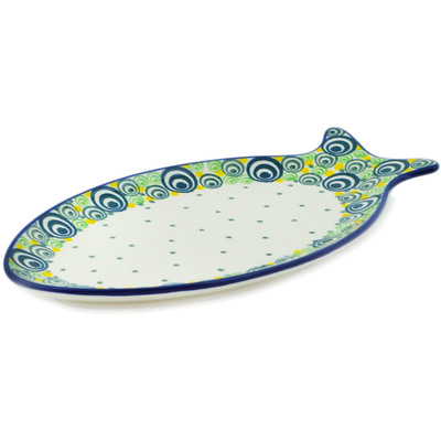 Polish Pottery Fish Shaped Platter 9&quot; Radiant Rounds