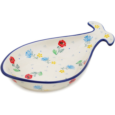 Polish Pottery Fish Shaped Platter 9&quot; Spring Is Coming