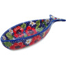 Polish Pottery Fish Shaped Platter 9&quot; Vivid Garden UNIKAT