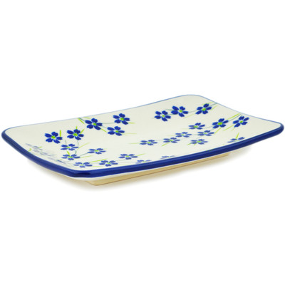 Polish Pottery Flat Plate 7&quot; Blooming Vines