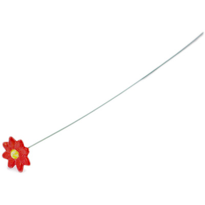 Polish Pottery Flower 0" Red
