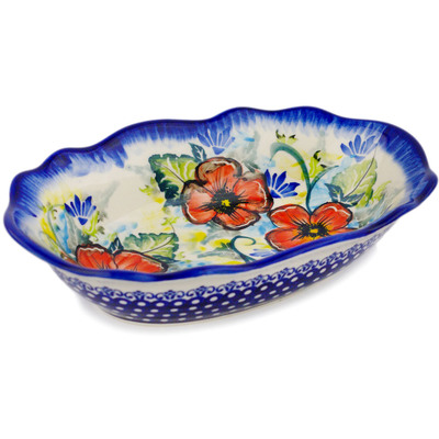 Polish Pottery Fluted Bowl 0&quot; UNIKAT