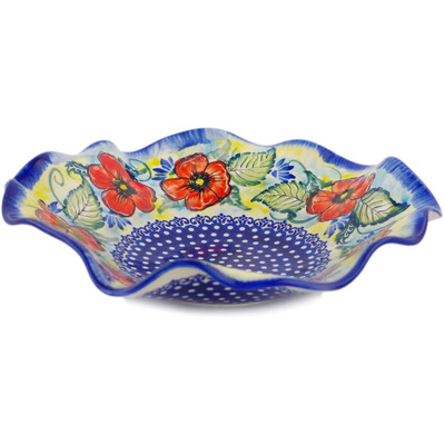 Polish Pottery Fluted Bowl 0&quot; UNIKAT