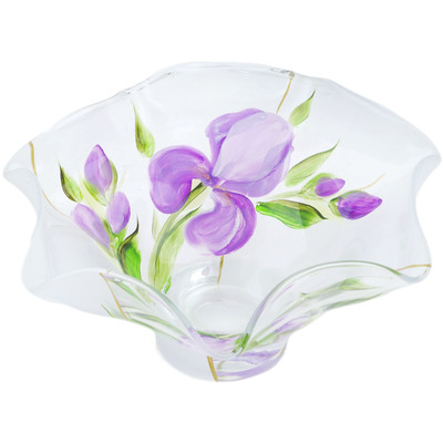 Glass Fluted Bowl 10&quot; Frosty Iris