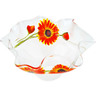 Glass Fluted Bowl 10&quot; Frosty Poppies