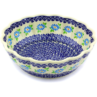 Polish Pottery Fluted Bowl 10"