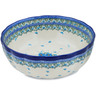 Polish Pottery Fluted Bowl 11&quot; Forget Me Not UNIKAT