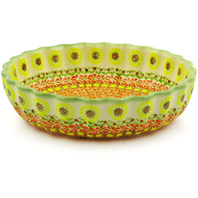 Polish Pottery Fluted Bowl 11"