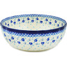 Polish Pottery Fluted Bowl 11&quot; Kitty Paws