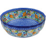 Polish Pottery Fluted Bowl 11&quot; Ocean Whisper UNIKAT