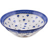 Polish Pottery Fluted Bowl 11&quot; Poppies In The Snow