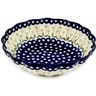 Polish Pottery Fluted Bowl 11&quot; Pushing Daisy Peacock