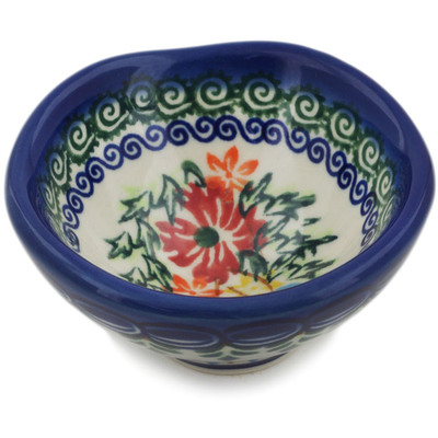 Polish Pottery Fluted Bowl 3&quot; Happy Field UNIKAT