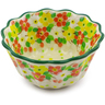 Polish Pottery Fluted Bowl 4&quot; Blossom Sprinkle UNIKAT