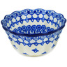 Polish Pottery Fluted Bowl 4&quot; Blue Beetles