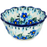 Polish Pottery Fluted Bowl 4&quot; Blue Joy