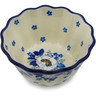 Polish Pottery Fluted Bowl 4&quot; Blue Spring