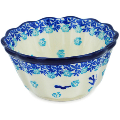 Polish Pottery Fluted Bowl 4&quot; Dance Of Swallows