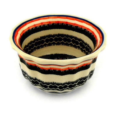 Polish Pottery Fluted Bowl 4&quot; La Naranja