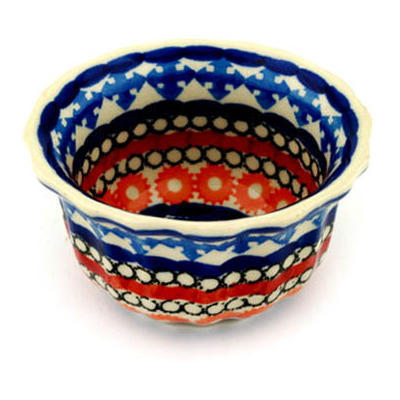 Polish Pottery Fluted Bowl 4&quot; Primrose