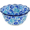 Polish Pottery Fluted Bowl 4&quot; Sensational Blue Meadow