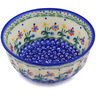 Polish Pottery Fluted Bowl 5&quot; Spring Flowers