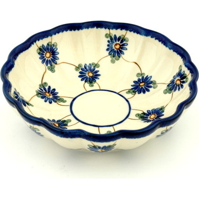 Polish Pottery Fluted Bowl 6-inch Aster Trellis