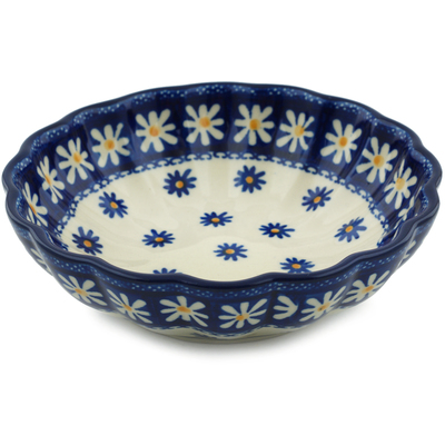 Polish Pottery Fluted Bowl 6-inch Asters And Daisies