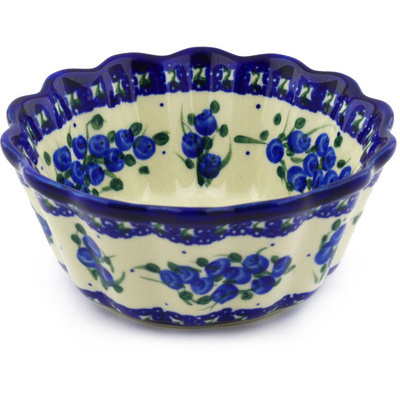 Polish Pottery Fluted Bowl 6&quot;