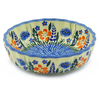 Polish Pottery Fluted Bowl 6&quot;