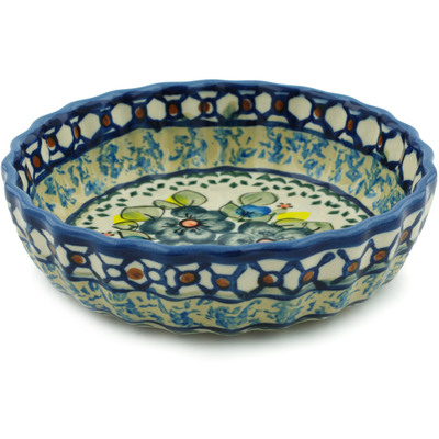 Polish Pottery Fluted Bowl 6&quot; Soft And Sweet UNIKAT