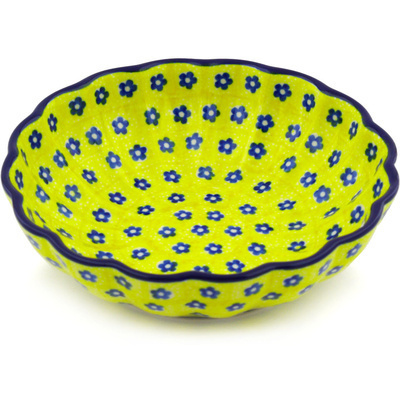 Polish Pottery Fluted Bowl 6-inch Sunshine