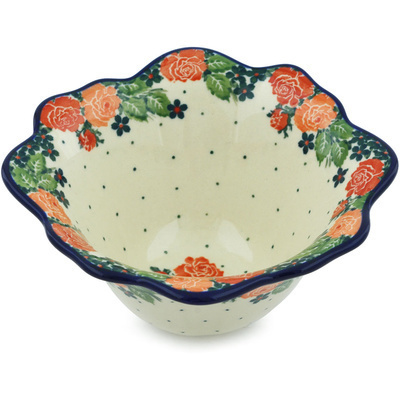 Polish Pottery Fluted Bowl 7"