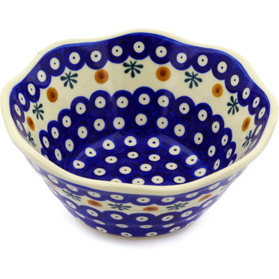 Polish Pottery Fluted Bowl 7&quot; Mosquito