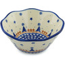 Polish Pottery Fluted Bowl 7&quot; Winter Snow
