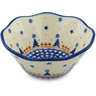 Polish Pottery Fluted Bowl 7&quot; Winter Snow