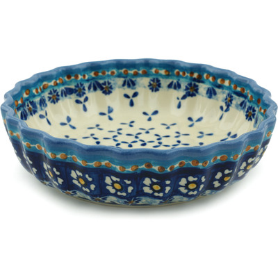 Polish Pottery Fluted Bowl 8&quot;