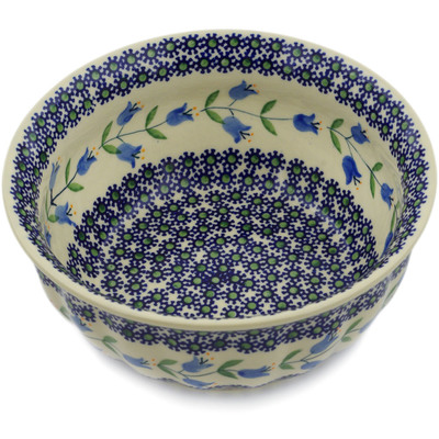 Polish Pottery Fluted Bowl 8&quot; Sweet Dreams
