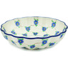 Polish Pottery Fluted Bowl 9&quot; Aster Trellis
