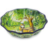Polish Pottery Fluted Bowl 9&quot; Beekeeper UNIKAT