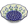 Polish Pottery Fluted Bowl 9&quot; Bleeding Heart Peacock