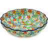 Polish Pottery Fluted Bowl 9&quot; Colorful Dizziness UNIKAT