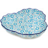 Polish Pottery Fluted Bowl 9&quot; Groovy Blues UNIKAT