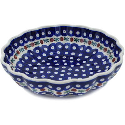 Polish Pottery Fluted Bowl 9&quot; Mosquito