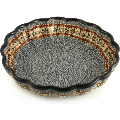 Polish Pottery Fluted Bowl 9&quot; Southern Trail